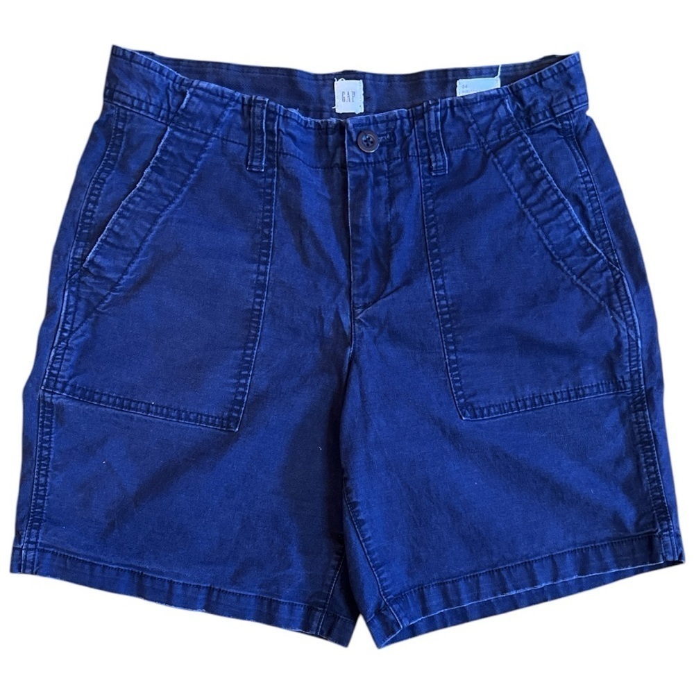 Gap Girlfriend Chino Navy Blue Short Zipper and Button Closure Size 4​​​​​​​